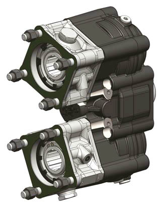 Коробка отбора мощности ISO (два выхода) для КПП ZF с пневмоуправлением
