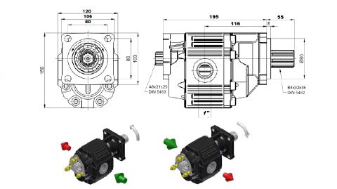 Гидронасос шестеренный HDX-GPT-30061 TDM ISO BD